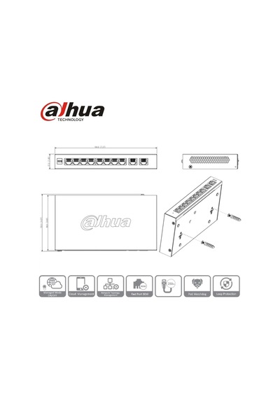 Dahua Cs4010-8et2gt-110 8 Port, Megabit, Poe 110w, 2 Port Uplink, Cloud Yönetilebilir, Switch