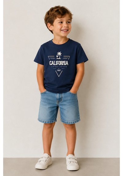 Hafico Erkek / Kız Çocuk California Vintage Baskılı Tişört Lacivert