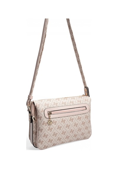 Silver & Polo Silver Polo Pembe - Pudra Monogram Kadın Çapraz Çanta Sp784