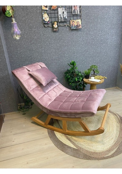 Asedia Asedia Miskin Naturel Pembe Sallanan Sandalye Dinlenme Koltuğu