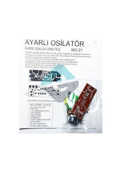 Elektronikport-Ayarlı Osilatör Kare Dalga Üreteç Demonte Kit Kendin Yap