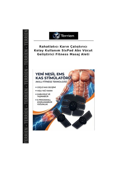 Rahatlatıcı Karın Çalıştırıcı Kolay Kullanım Sixpad Abs Vücut Geliştirici Fitness Masaj Aleti