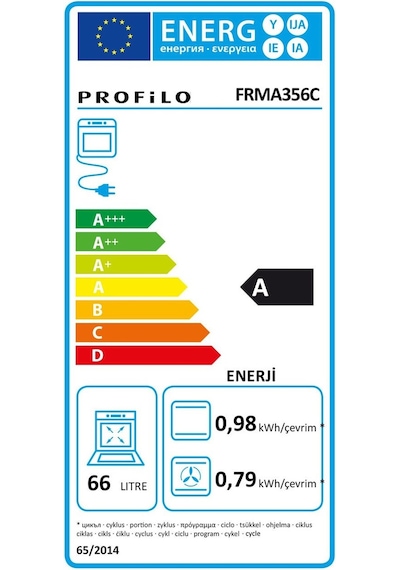 Profilo FRMA356C 66 L 12 Programlı Ankastre Fırın