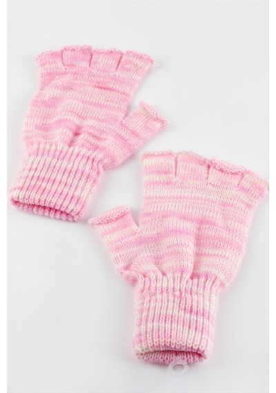 Unisex Ucu Kesik Yün Eldiven 305721 Şeker Pembesi