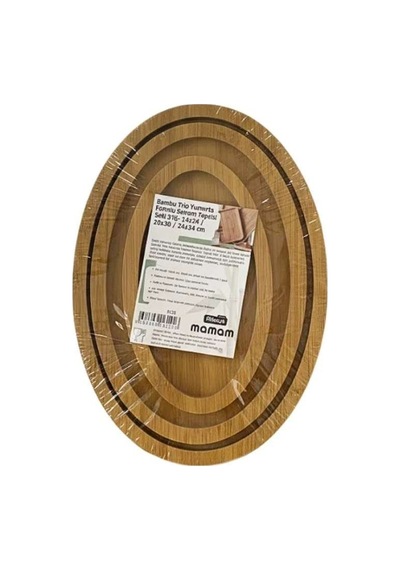 Bambu Oval 3'li Sunum Tepsisi