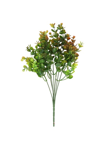 7 Dallı Yeşillik Şimşir Demeti 35 Cm Turuncu
