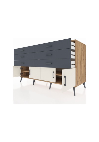 Kronos Konsol 2 Raflı 6 Çekmeceli 4 Kapaklı 176x59x99 Çam-aytaşı/ Çam-aytaşı/antrasit Kronos Konsol 2 Raflı 6 Çekmeceli 4 Kapaklı 176x59x99 Çam-aytaşı/ Çam-aytaşı/antrasit