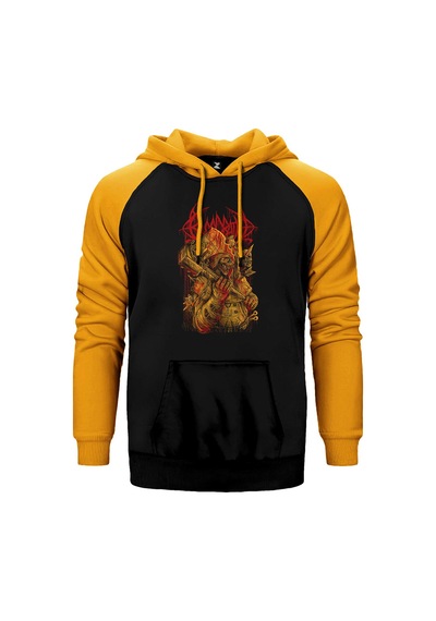 Bloodbath Skull Gri Renk Reglan Kol Sweatshirt / Hoodie
