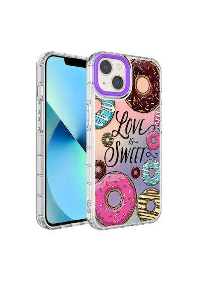 Apple Uyumlu  iPhone 13 Kılıf Renkli Desenli Sert Silikon Zore Korn Kılıf