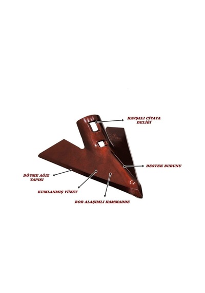 Çelik 7 Mm Kültivatör Pabucu - 24 Cm Kazayağı Bıçağı