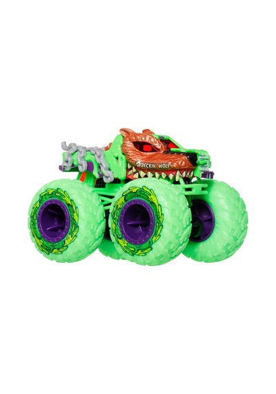 Hot Wheels Monster Trucks Mutant Kaosu Çoklu Paketi Wreckin Wolf Çok Renkli