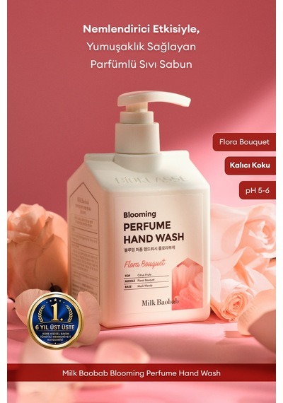 Nemlendirici & Yumuşatıcı Parfümlü Sıvı Sabun Mılk Baobab Blooming Perfume Hand Wash Flora Bouquet