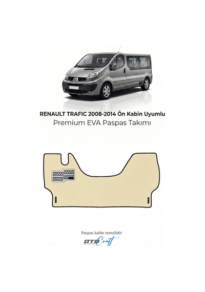 Otocraft Renault Trafic 2008-2014 Uyumlu Krem 3d Havuzlu Eva Ön Kabin Paspası Tek Parça Araca Özel