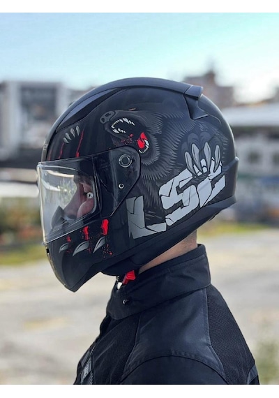 Ls2 Rapid 2 Clawn Kask Gri Kırmızı Mat Siyah