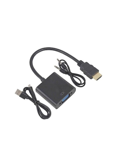 Hdmi To Vga Kablo Çevirici Dönüştürücü Ses Uydu Receiver Ps3 Ps4 (250382973)