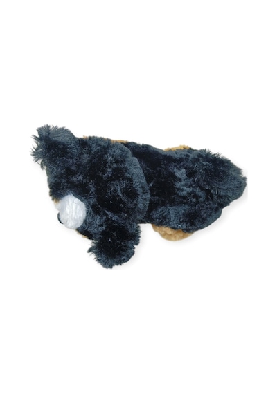 Sesli Peluş Yatan Köpek 25 Cm - Siyah Kahve Çok Renkli