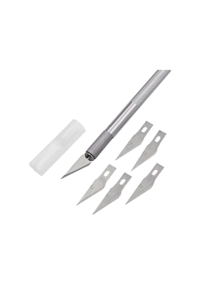 Design Knife Tasarım Hobi Kretuar Bıçağı 5 Uç Yedekli Set