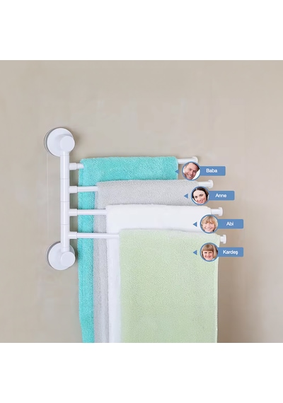 Ecoco Banyo Ve Mutfak Havlu Tutucu Beyaz