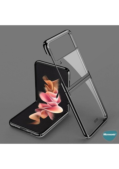 Samsung Galaxy Z Flip 4 İçin Kılıf Shell Platinum Siyah Galaxy Z Flip 4 İle Uyumlu Kılıf - Siyah