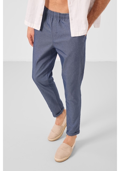 Tommylife Kot Lacivert Standart Fit Dokuma Hafif Esnek Chino Erkek Pantolon - 82178 Kot Lacivert