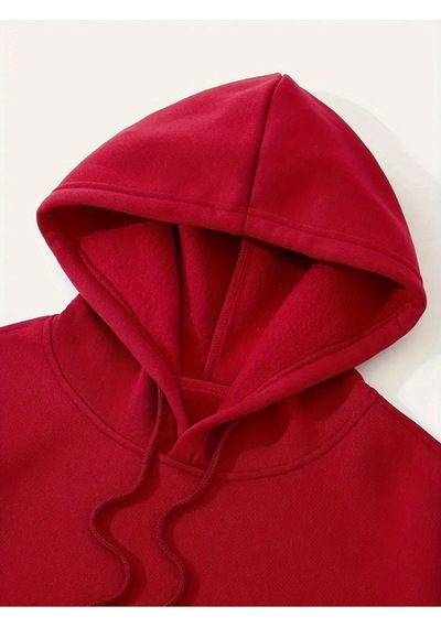 Uyguntarz Unisex Boston Baskılı Oversize Sweatshirt Kırmızı