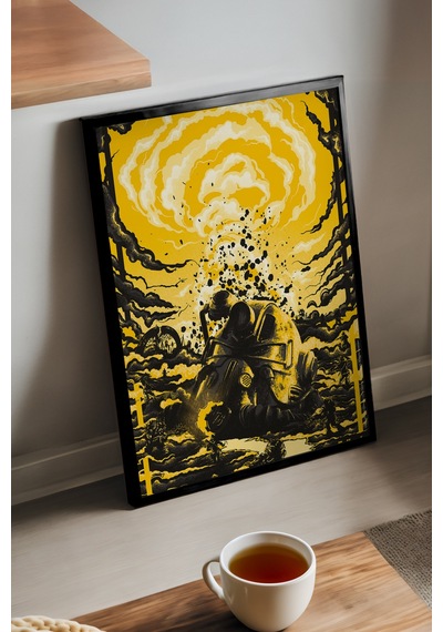 Fallout Siyah Ahşap Çerçeveli Poster, Dekoratif Oyun Duvar Tablosu