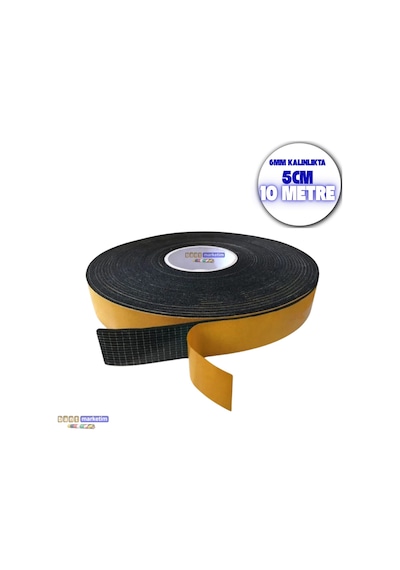 Kauçuk Sünger Bant Isı Ses Titreşim Kesici Bant 6mm Kalın 5cm X 10mt