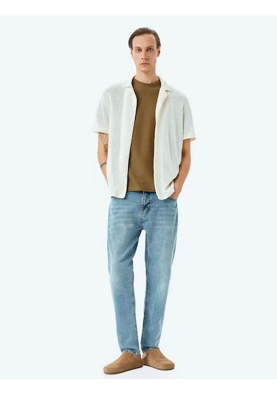 Koton Tapered Fit Joe Açık İndigo Erkek Jean Pantolon 5sam40023nd Açık İndigo