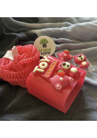 Brokoli Home Apple Uyumlu iPhone 18w/20w Toy Desenli Şarj Kılıfı, Şarj Kablosu Örme Aparatı, Kablo Koruyuc Diğer
