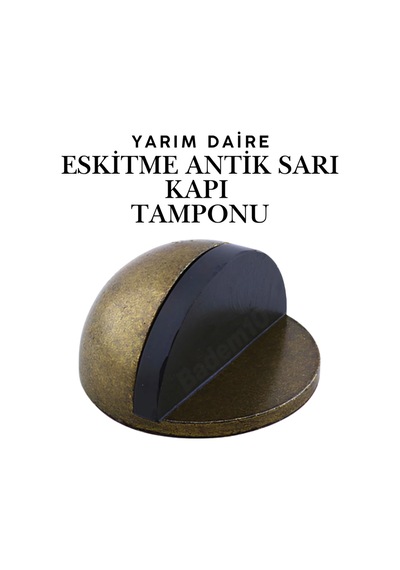 5 Adet Eskitme Antik Sarı Yarım Daire Yapışkanlı Kapı Tamponu Kapı Stoperi Metal Kapı Stopu Durduruc