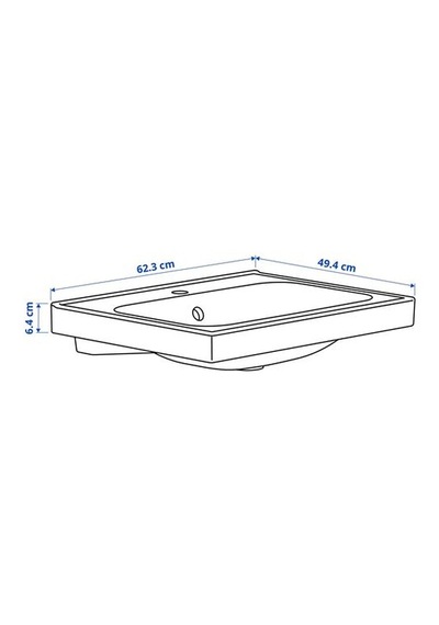 Ikea Orrsjön Lavabo, Beyaz, 62x49 Cm