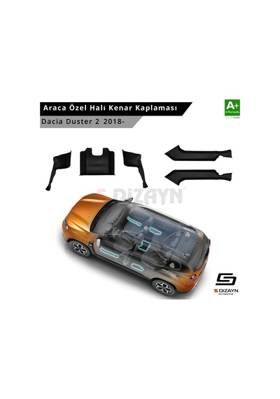 S-dizayn Dacia Duster 2 Halı Kenar Kaplama Seti 2018 Üzeri A+ Kalite