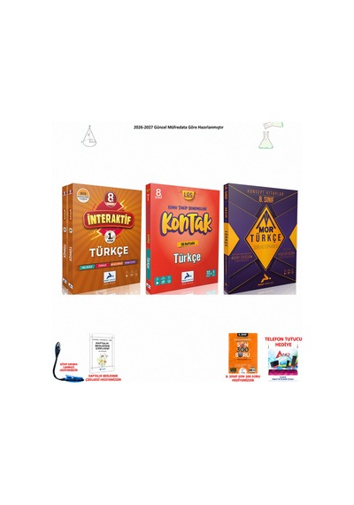Paraf 8. Sınıf Lgs Türkçe İnteraktif+kontakt+mor 3 Kitap Seti