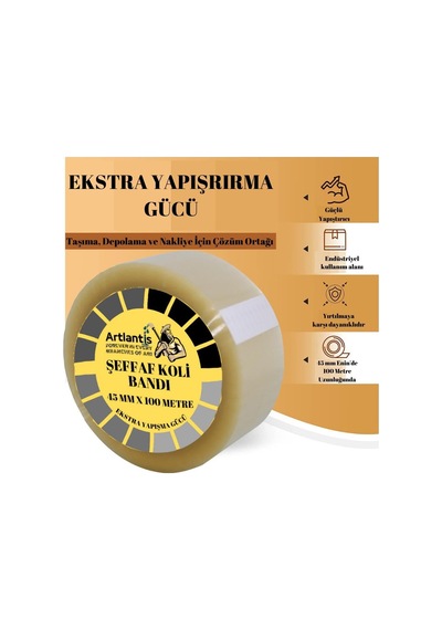 Koli Bandı Şeffaf 45x100 6 Lı 1 Paket Artlantis Koli Bantı 45 100 Ambalajlama Bandı Şeffaf Ekstra Yapıştırma Diğer