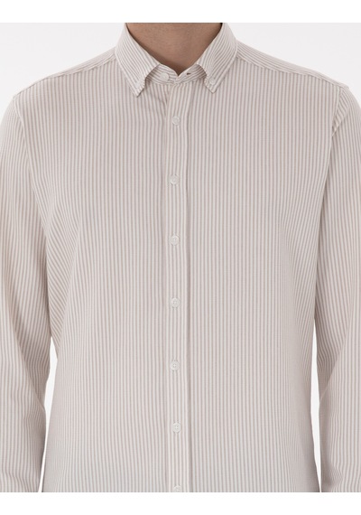 Pierre Cardin Erkek Bej Gömlek Desenli 50301583-vr011 Bej