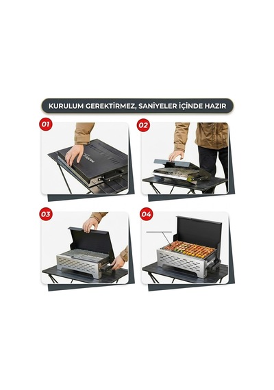 Madfox Steelfold Paslanmaz Çelik Katlanabilir Mangal Silver