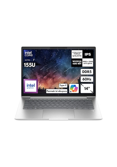 HP EliteBook 640 G11 B2RK9ESHMF1 Ultra 7-155U 16 GB 1 TB SSD 14" Free Dos Dizüstü Bilgisayar