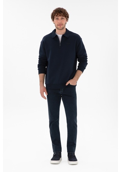 U.S. Polo Assn. Erkek Lacivert Basic Sweatshirt 50298265-VR033
