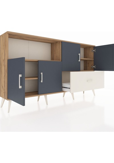 Arges Konsol 4 Raflı Tek Çekmeceli 4 Kapaklı 176x30x99 Çam-antras Çam-antrasit/aytaşı Arges Konsol 4 Raflı Tek Çekmeceli 4 Kapaklı 176x30x99 Çam-antras Çam-antrasit/aytaşı