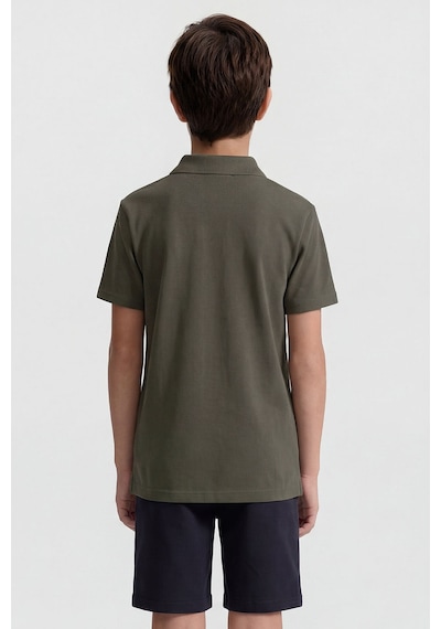 Tommy Life Haki Polo Yaka Standart Fit Basic Unisex T-shirt - 11330