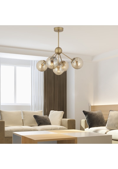 Meyo 5Li Eskitme Bal Camlı Modern Genç Odası Yatak Odası Salon Avize