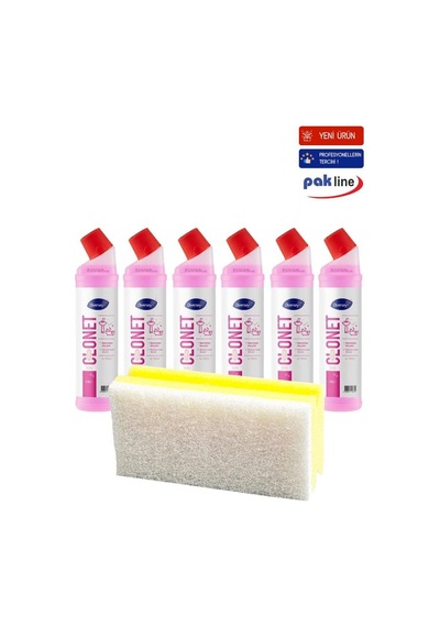 Banyo Temizleyici Ve Kireç Çözücü 750 Ml 6 Adet + Hassas Temizlik Süngeri 1 Adet 160gr