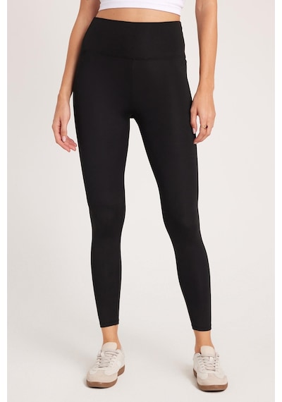 Tudors Kadın Slim Fit Dar Kesim Scuba Kumaş Beli Lastikli Siyah Tayt-40372 siyah