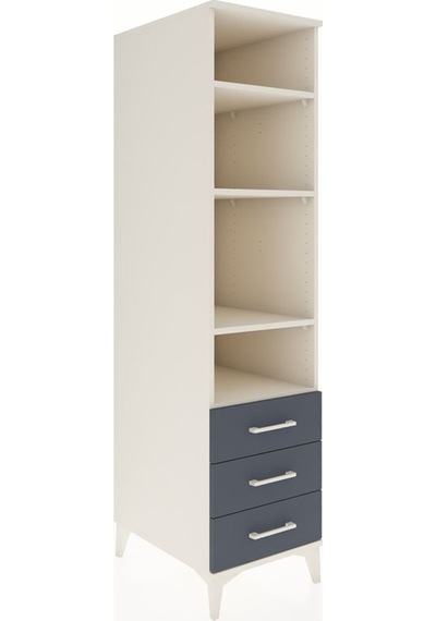 Kronos Dolap 4 Raflı 3 Çekmeceli 44x59x182 Aytaşı-antrasit Aytaşı