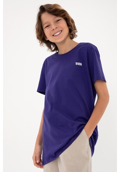 U.S. Polo Assn. Erkek Çocuk Mor Bisiklet Yaka Tişört 50298086-VR038