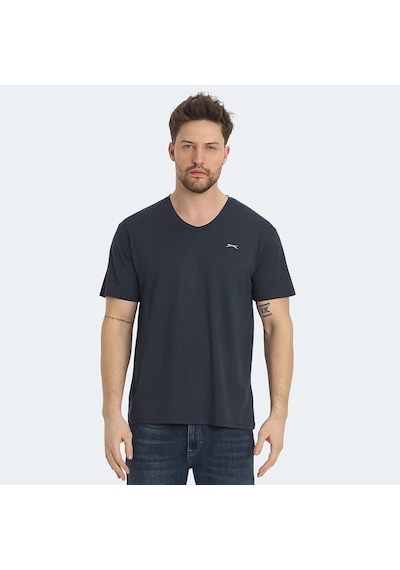 Slazenger KRAKKER Erkek V Yaka Koyu Gri Tişört