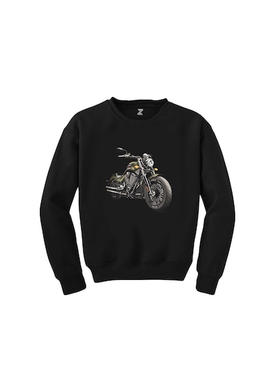 Kruvazör Motosiklet Siyah Sweatshirt