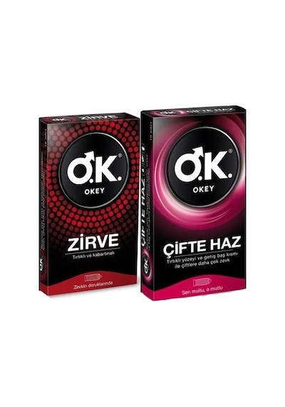 Okey Zirve Prezervatif 10'lu + Çifte Haz Prezervatif 10'lu