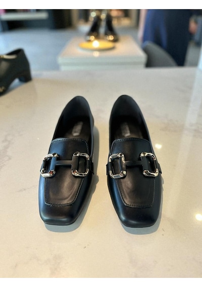 Aska Shoes Shoes Günlük Tokalı Babet 2025aska001 Siyah