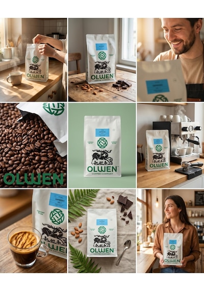 Olwen Espresso Çekirdek Kahve Kahve Base 3 - 1 Kg Bitter Çikolata, Fındık, Badem